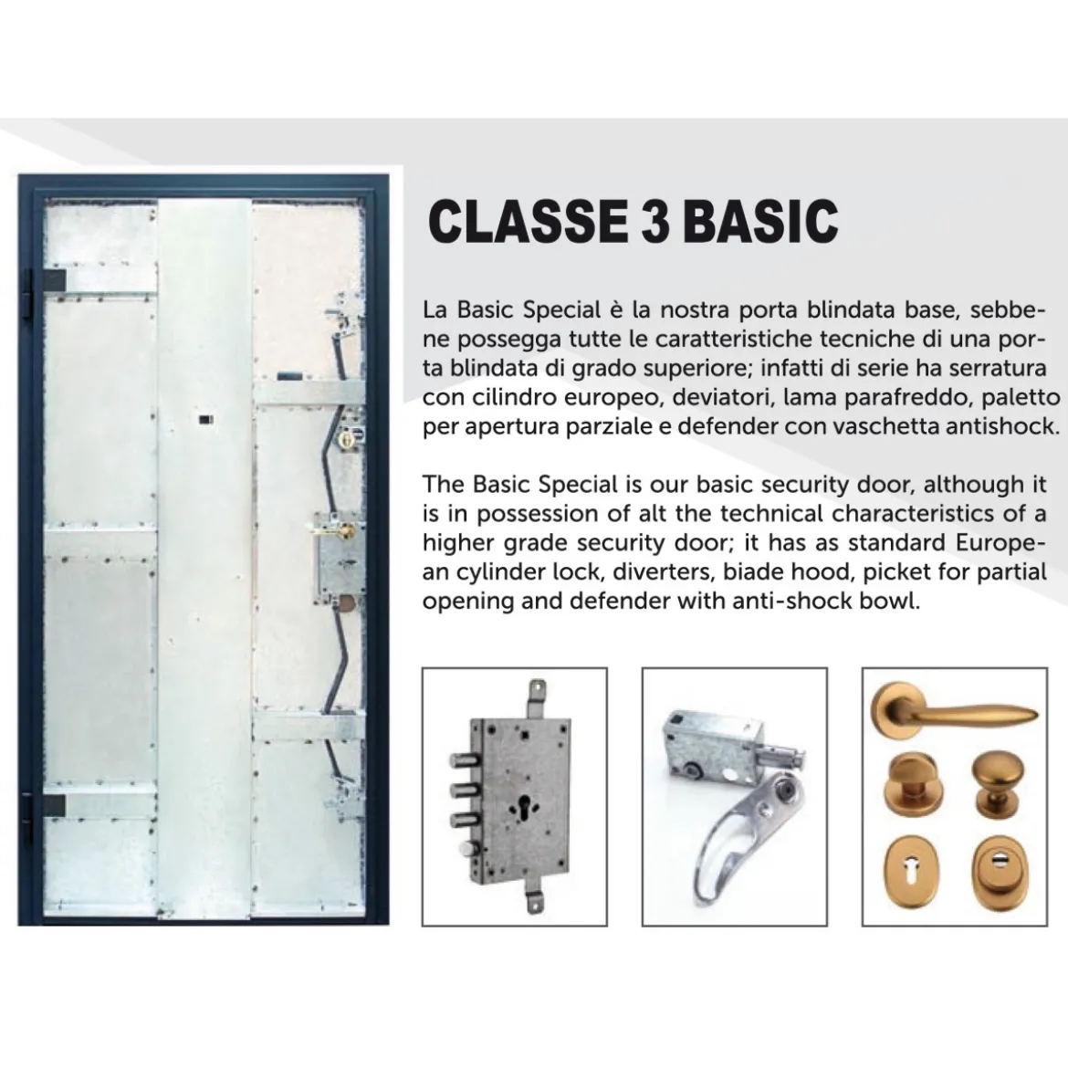 Portone Blindato classe 3 Basic con controtelaio e accessori. Pannelli esclusi