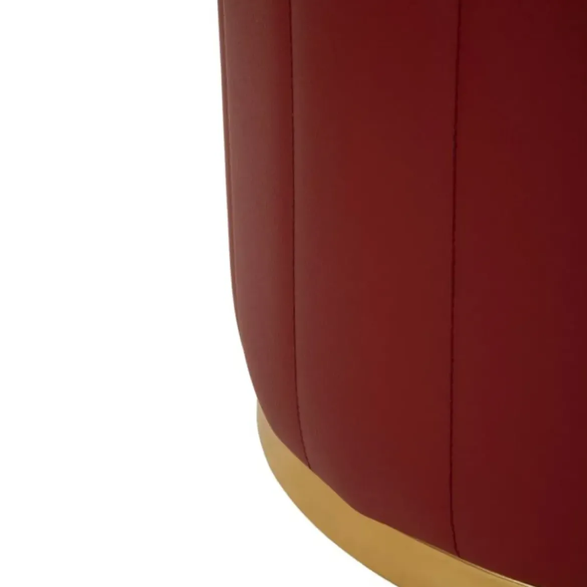 Pouf con Contenitore Similpelle Rosso Oro Moderno Soggiorno Camera