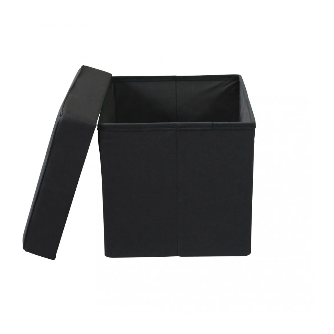 Pouf Contenitore Nero Salone Quadrato 38x38x40 cm