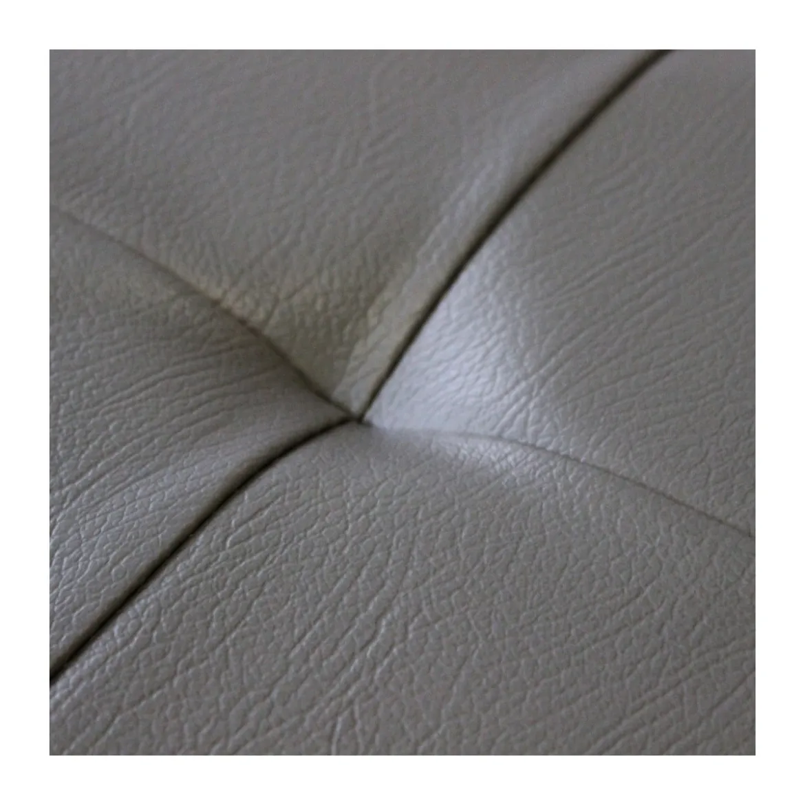 Pouf Contenitore Poggiapiedi in Ecopelle Grigio Rettangolare 76x38 cm