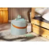 Pouff Portaoggetti con Maniglia Contenitore Grigio Tondo Puff da Salotto