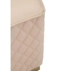 Pouf Imbottito Similpelle Trapuntata Rosa Oro Salotto Camera da Letto