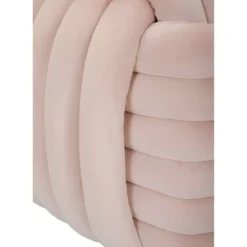 Pouf in Velluto Rosa Quadrato Elegante per Salotto Camera da Letto