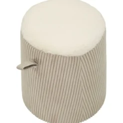 Pouf Moderno Cono Bianco Imbottito 41x41x45 cm Salone Camera