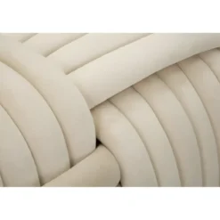 Pouf Panca Velluto Crema Rettangolare Elegante Salotto Camera da Letto