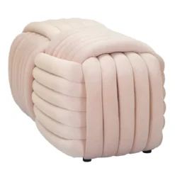 Pouf Panca Velluto Rosa Rettangolare Elegante Salotto Camera da Letto