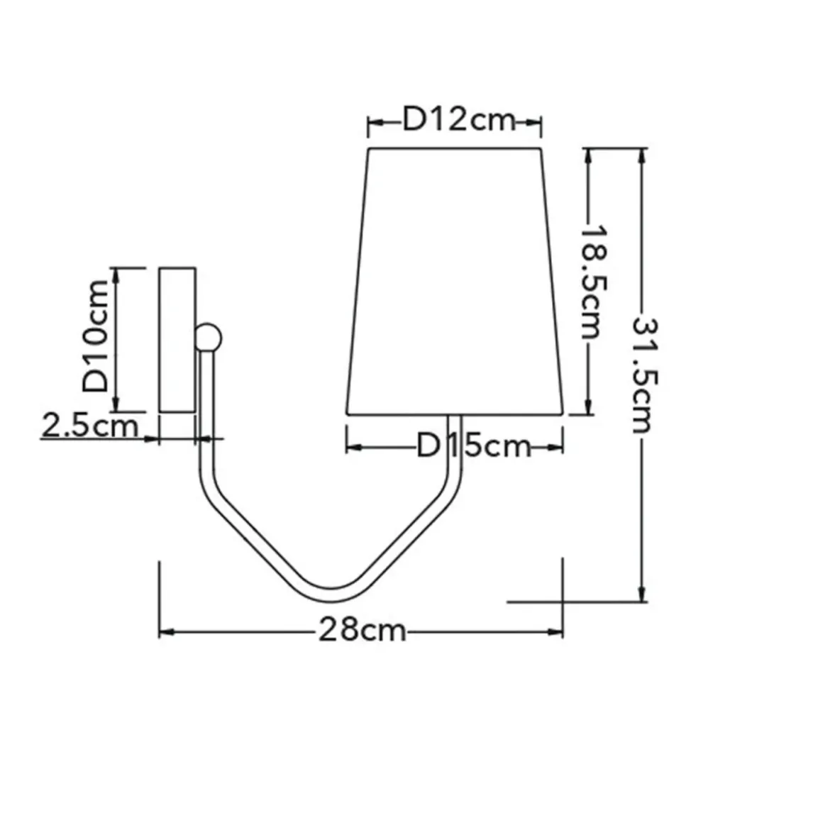 Punto Luce Oro Lampada per Interno Applique Elegante in Metallo a Parete