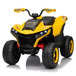 Quad Elettrico per Bambini ATV Speed Giallo 12V con Luci LED Bluetooth