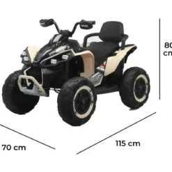 Quad Elettrico per Bambini 24V Beige ATV Safari Telecomando MP3