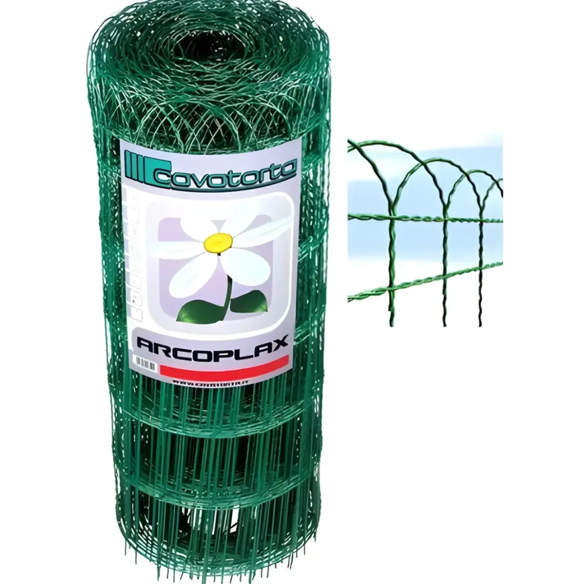 Rete Aiuola Ornamentale 40 cm Altezza Cavatorta Rotolo 25 Metri Zincata Verde