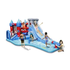 Saltarello Scivolo Gonfiabile Castello Acquatico Gigante Squalo Giochi Acqua