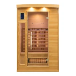 Sauna a Raggi Infrarossi 2 Posti in Legno Casa Cabina Ionizzatore Cromoterapia