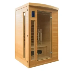 Sauna a Raggi Infrarossi 2 Posti in Legno Casa Cabina Ionizzatore Cromoterapia