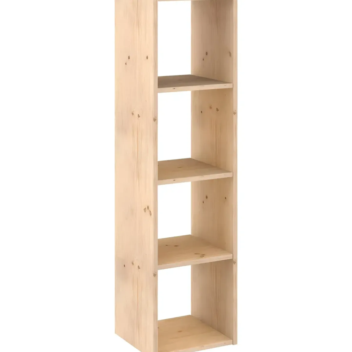 Scaffale Libreria Cubo 4 Piani Componibile in Legno Pino 33x36x140 cm