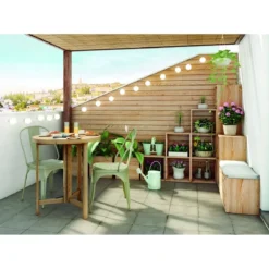 Scaffale Libreria Cubo 4 Piani Componibile in Legno Pino 33x36x140 cm
