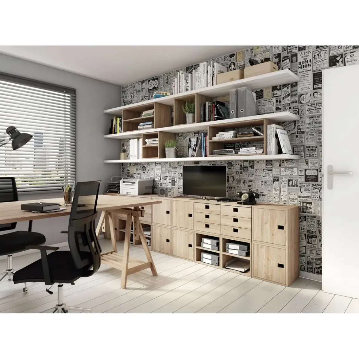 Scaffale Libreria Cubo 36x33x36 cm Componibile Legno Pino Portaoggetti