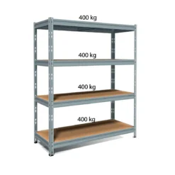 Scaffali ad Incastro in Metallo 4 Ripiani 120x50 Scaffalatura Rinforzata
