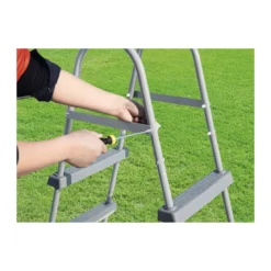 Scaletta per Piscina Fuori Terra 2 Gradini Altezza 84 cm Antiruggine Acciaio
