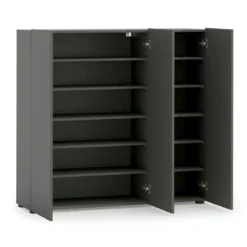 Scarpiera 3 Ante 120x34x115 cm Antracite Moderna