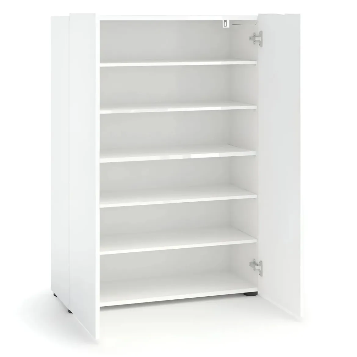 Scarpiera 2 Ante 80x34x114h cm bianco lucido per ingresso