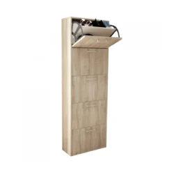 Scarpiera Design Slim Moderno Olmo in Legno 5 Ante Salvaspazio in Legno Per Ingresso