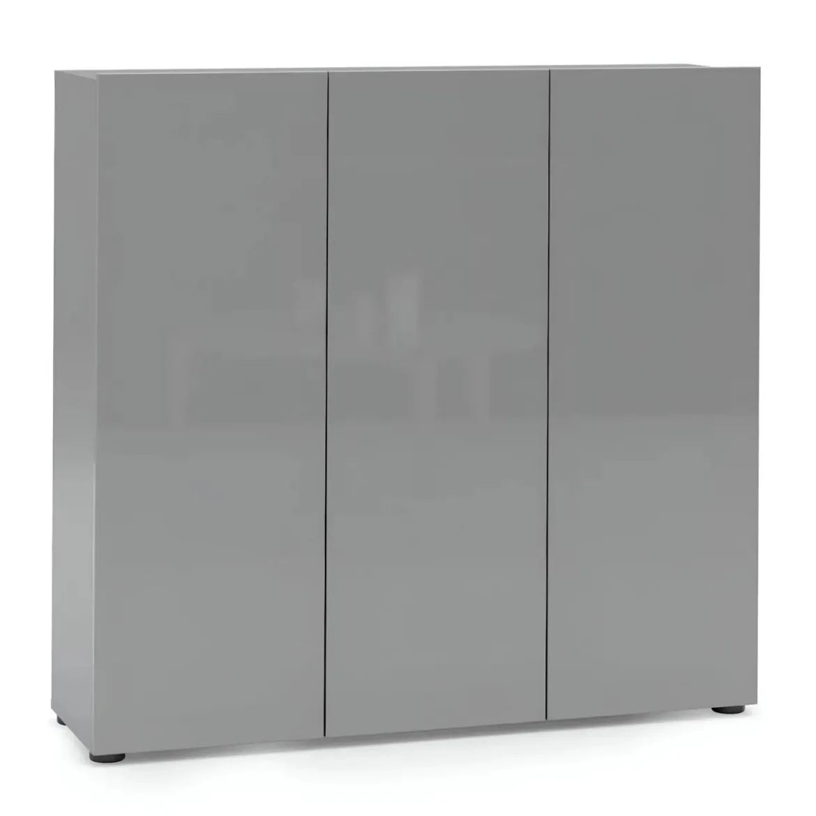 Scarpiera Grigia 3 Ante 120x34x115 cm Melaminico Laccato