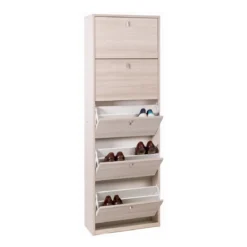 Scarpiera Ossido Bianco 5 Ante a Specchio Ribalta Doppia 25 paia Porta Scarpe