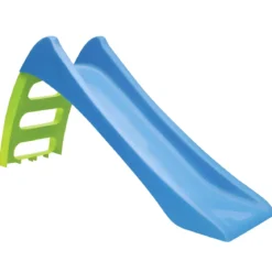 Scivolo Bambini 116 cm con Attacco Acqua e Scaletta 3 Gradini Celeste