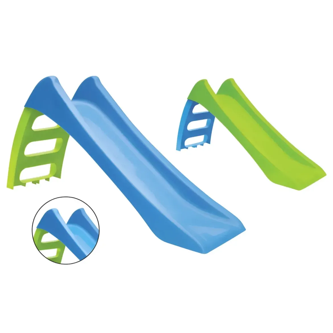 Scivolo Bambini Plastica 116 cm con Attacco Acqua e Scaletta 3 Gradini