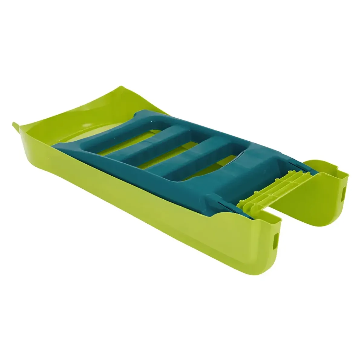 Scivolo per Bambini Pieghevole Salvaspazio a 3 Gradini in Plastica Verde