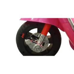 Scooter Elettrico per Bambini Vespa GT 12V Rosa Sedile in Pelle Luci