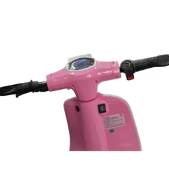 Scooter Elettrico per Bambini Rosa 24V Sedile Pelle e Ruote Pneumatiche