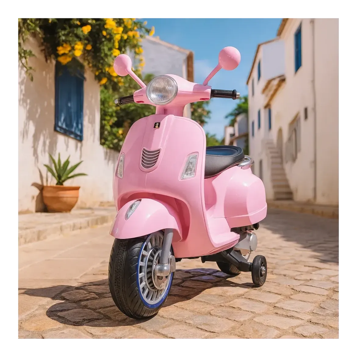 Scooter Elettrico per Bambini Happy Rosa Doppia Velocità e MP3