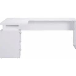 Scrivania Angolare Cassettiera Bianco Moderno Grande da Ufficio Cameretta