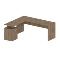 Scrivania Angolare Grande 180 Rovere da Ufficio con Cassettiera