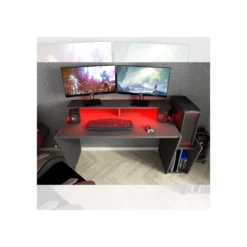 Scrivania da Gaming 130cm con luci a led e porta cuffie