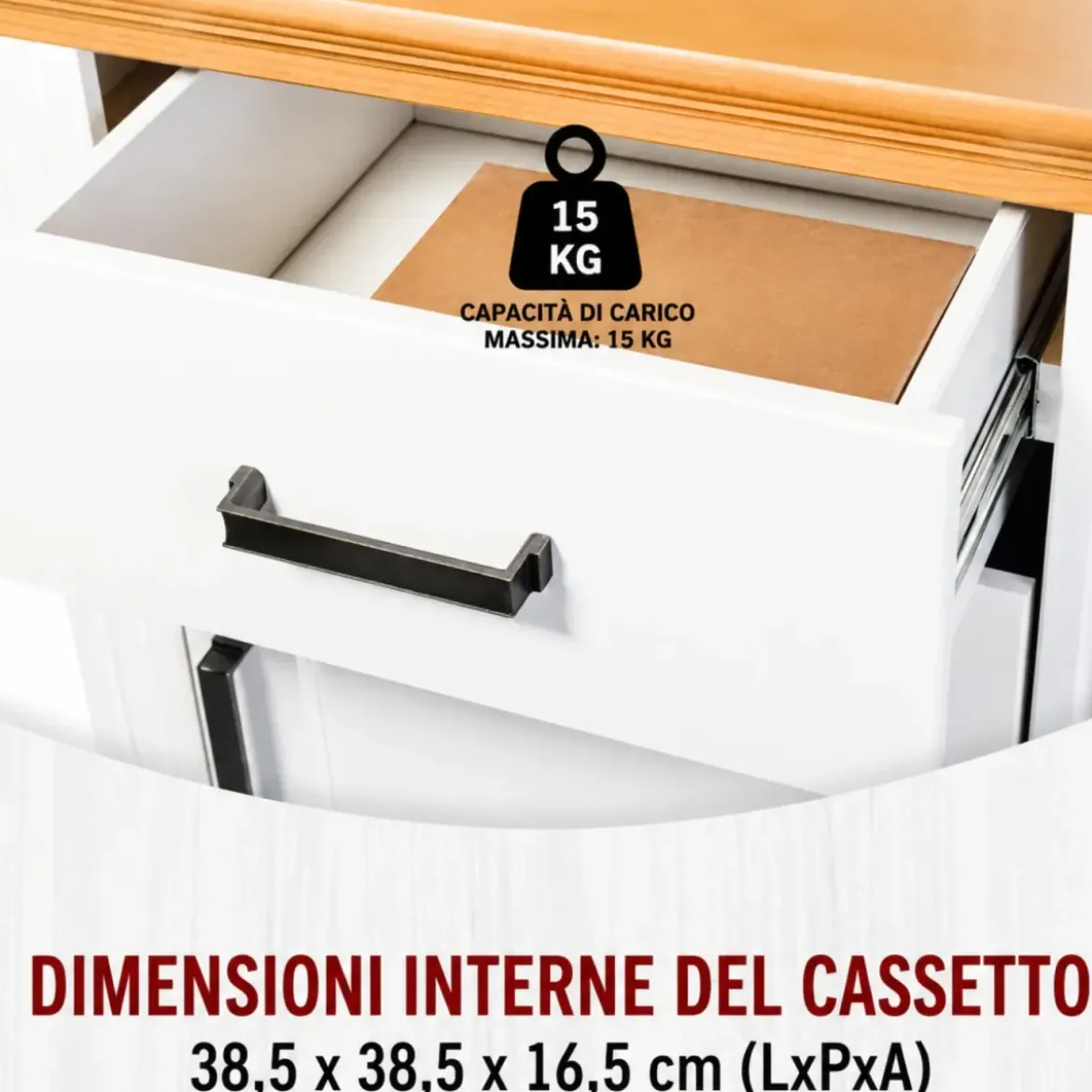 Scrivania in Legno Massello Bianco Rovere Cassetto Anta Camera Studio