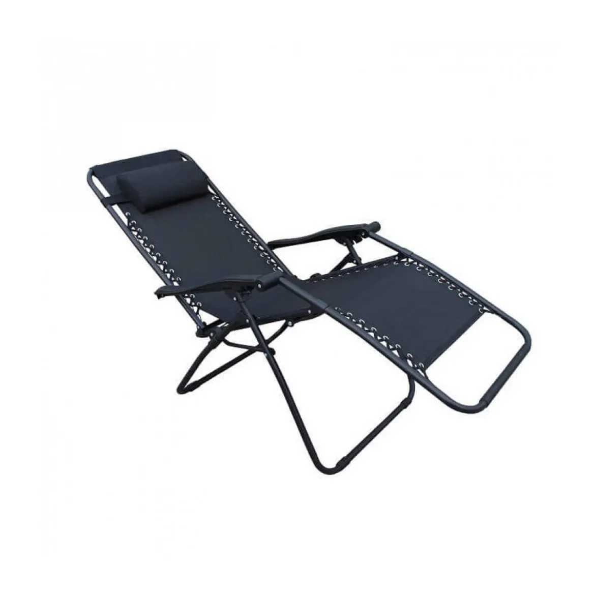 Sdraio relax con struttura in acciaio Nero Spiaggia Giardino
