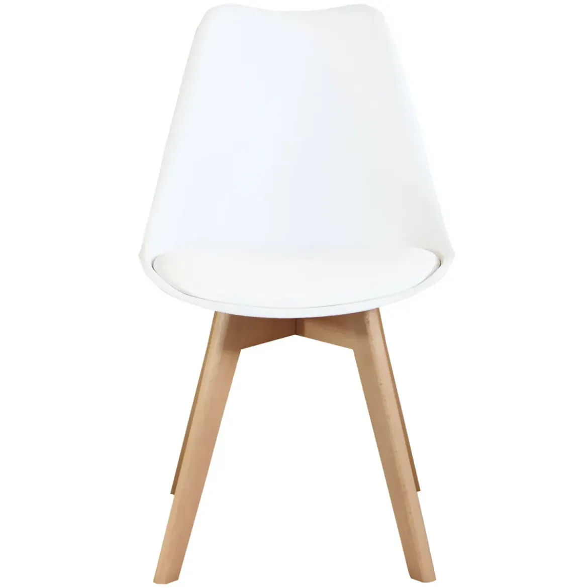 Sedia Bianca Cucina Sala da Pranzo Studio Gambe in Legno Moderna