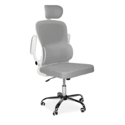 Sedia da Ufficio Ergonomica Grigio Schienale e Braccioli Regolabili