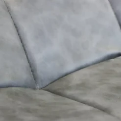 Sedia Imbottita Sala da Pranzo in Ecopelle Grigio Moderna Gambe Nere