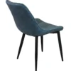 Sedia Imbottita Sala da Pranzo Seduta Ecopelle Blu Moderna Gambe Nere