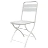 Sedia Pieghevole in Acciaio Bianco per Esterno e Interno 42x50x88 cm