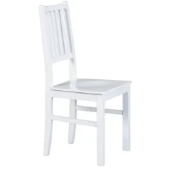 2 Sedie Bianche in Legno Massello Moderne da Salotto per Cucina Soggiorno Design
