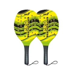 Set Beach Tennis 2 Racchette Legno Professionale Colorate con Pallina