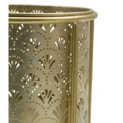 Set 2 Colonne Portavaso da Pavimento in Metallo Oro da Interno Moderno