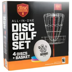 Set Disc Golf con Canestro da Esterno Completo con Dischi Colorati