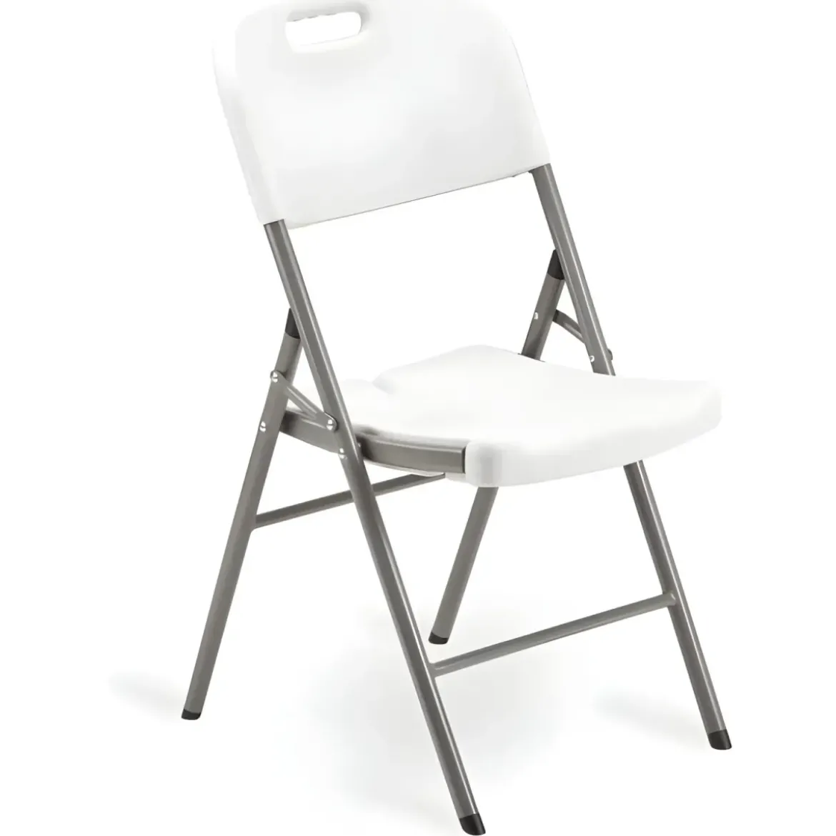 Set 4 Pezzi Sedie Pieghevoli Acciaio Plastica Bianca 45x50x88 cm