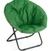 Set 2 Poltrone da Esterno Tessuto Verde e Struttura Acciaio Pieghevoli