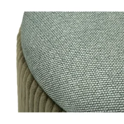 Set 2 Pouf Contenitori Imbottiti Verde Marrone per Salotto Camera